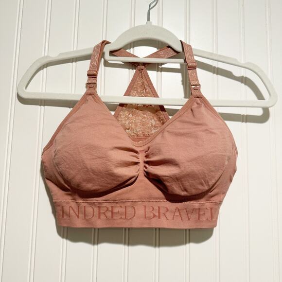 Kindred Bravely Sublime Lace Back Seamless Nursing Bra Mauve Pink Size Medium - Picture 1 of 5